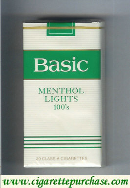 Basic Menthol Lights 100s cigarettes soft box